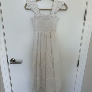 Hill House Cream Smocked Tiered Sundress